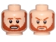 Part No: 3626pb2521  Name: Minifigure, Head Dual Sided Dark Orange Beard and Eyebrows, Bared Teeth / Frown Pattern (SW Obi-Wan)