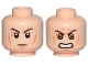 Part No: 3626pb2522  Name: Minifigure, Head Dual Sided Dark Brown Eyebrows, Cheek Lines and Scar, Determined / Angry with Yellow Eyes Pattern (SW Anakin Sith)