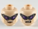 Part No: 3626pb2559  Name: Minifigure, Head Dual Sided Pearl Dark Gray Visor, Dark Purple Lenses, Medium Nougat Cheek Lines, Small Grin / Gritted Teeth Pattern