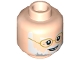 Part No: 3626pb2587  Name: Minifigure, Head Gold Rimmed Glasses, White Beard, Gap Tooth Smile Pattern