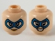 Part No: 3626pb2654  Name: Minifigure, Head Dual Sided Female, Dark Azure Domino Mask, Medium Nougat Lips, Neutral / Smile Pattern