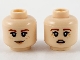 Part No: 3626pb2672  Name: Minifigure, Head Dual Sided Female, Reddish Brown Eyebrows, Medium Nougat Freckles, Peach Lips, Grin / Scared Pattern