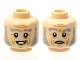 Part No: 3626pb2691  Name: Minifigure, Head Dual Sided Gray Eyebrows and Sideburns, Lined Face, Grin / Scared Face Pattern