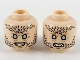Part No: 3626pb2699  Name: Minifigure, Head Dual Sided Black Stubble on Forehead and Beard, Metallic Light Blue Eyes, Fangs, Smile / Scowl Pattern