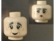 Part No: 3626pb2813  Name: Minifigure, Head Dual Sided Dark Bluish Gray Eyebrows, Eye Bags, Cheek Lines, Wrinkles and Smile / Whistling Pattern