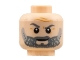 Part No: 3626pb2849  Name: Minifigure, Head Dark Orange Brow Furrows, Dark Bluish Gray Eyebrows and Beard, Light Bluish Gray Highlights Pattern