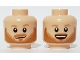 Part No: 3626pb2908  Name: Minifigure, Head Dual Sided Nougat Eyebrows, Beard and Moustache, Open Mouth Grin / Smirk Pattern