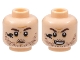 Part No: 3626pb3023  Name: Minifigure, Head Dual Sided Beard Stubble, Reddish Brown Eyebrows, Black Snake Tattoo, Mouth Closed / Mouth Open Pattern