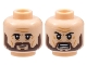 Part No: 3626pb3059  Name: Minifigure, Head Dual Sided Black Eyebrows, Dark Brown Beard, Crow's Feet, Neutral / Fierce Pattern