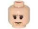 Part No: 3626pb3079  Name: Minifigure, Head Dark Tan Eyebrows, Black Single Eyelashes, Medium Nougat Cheek Lines and Chin Dimple, Neutral Pattern
