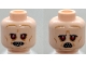 Part No: 3626pb3100  Name: Minifigure, Head Dual Sided Alien with Red Eyes, Bared Pointed Teeth, Medium Nougat Wrinkles, Neutral / Frown with Narrow Open Mouth Pattern