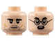 Part No: 3626pb3117  Name: Minifigure, Head Dual Sided Black Eyebrows, Neutral with Stubble / Surprised with Black Glasses and Lightning Scar Pattern