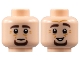 Part No: 3626pb3119  Name: Minifigure, Head Dual Side, Dark Brown Eyebrows and Goatee, Medium Nougat Wrinkles, Neutral / Smile Pattern