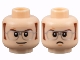 Part No: 3626pb3131  Name: Minifigure, Head Dual Sided Reddish Brown Eyebrows and Sideburns, Silver Glasses, Slight Grin / Scowl Pattern