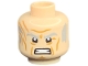 Part No: 3626pb3143  Name: Minifigure, Head Light Bluish Gray Eyebrows and Sideburns, Scars, Medium Nougat Cheek Lines and Forehead Lines, Angry Pattern
