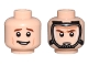 Part No: 3626pb3149  Name: Minifigure, Head Dual Sided Reddish Brown Eyebrows, Medium Nougat Cheek Lines, and Open Mouth Smile / Oxygen Mask Pattern