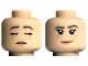 Part No: 3626pb3247  Name: Minifigure, Head Dual Sided Female Dark Brown Eyebrows, Nougat Lips and Freckles, Sleeping / Smile Pattern