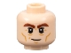 Part No: 3626pb3256  Name: Minifigure, Head Reddish Brown Bushy Eyebrows, Medium Nougat Cheek Lines, Wrinkles, and Chin Dimple, Grin Pattern