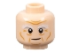Part No: 3626pb3257  Name: Minifigure, Head White and Light Bluish Gray Bushy Eyebrows, Medium Nougat Brow Furrows, Wrinkles, and Cheek Lines Pattern