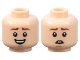 Part No: 3626pb3264  Name: Minifigure, Head Dual Sided Reddish Brown Eyebrows, Medium Nougat Chin Dimple, Open Mouth Smile with Teeth / Scared Pattern