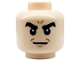 Part No: 3626pb3269  Name: Minifigure, Head Thick Black Eyebrows, Medium Nougat Chin Dimple and Forehead Lines, Neutral Pattern (Sandman)