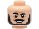 Part No: 3626pb3280  Name: Minifigure, Head Black Eyebrows, Moustache and Beard, Medium Nougat Forehead and Cheek Lines, Chin Dimple, Open Mouth Smile Pattern