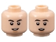 Part No: 3626pb3283  Name: Minifigure, Head Dual Sided Black Eyebrows, Nougat Chin Dimple, Open Mouth Smile / Surprised Pattern