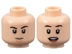 Part No: 3626pb3288  Name: Minifigure, Head Dual Sided Dark Brown Eyebrows, Nougat Chin Dimple, Neutral / Surprised with Open Mouth with Teeth and Tongue Pattern