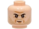 Part No: 3626pb3414  Name: Minifigure, Head Black Eyebrows, Dark Tan Stubble Beard, Medium Nougat Forehead Crease, Age Lines and Chin Dimple, Neutral Pattern