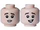 Part No: 3626pb3550  Name: Minifigure, Head Dual Sided Dark Brown Eyebrows, Tooth Gap Neutral / Lopsided Smile Pattern