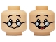 Part No: 3626pb3556  Name: Minifigure, Head Dual Sided Black Eyebrows, Bright Light Blue Glasses, Smile / Open Mouth Smile with Red Tongue Pattern