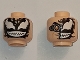 Part No: 3626pb3566  Name: Minifigure, Head Dual Sided Alien, Partial Venom Smudge, Silver Goggle Right / Full Black Venom with White Eyes and Teeth Pattern