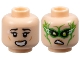 Part No: 3626pb3575 Name: Minifigure, Head Dual Sided Female Black Eyebrows, Medium Nougat Lips, Open Mouth with Teeth, Grin / Frown, Lime Eyes, Bright Green Mask, White Lightning Bolts Pattern Part No: 3626pb3575 Name: Minifigure, Head Dual Sided Female Black Eyebrows, Medium Nougat Lips, Open Mouth with Teeth, Grin / Frown, Lime Eyes, Bright Green Mask, White Lightning Bolts Pattern