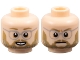 Part No: 3626pb3691  Name: Minifigure, Head Dual Sided Dark Tan Eyebrows, Moustache and Beard, Light Bluish Gray Glasses, Open Mouth Smile / Neutral Pattern