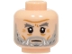 Part No: 3626pb3847  Name: Minifigure, Head Dark Bluish Gray Eyebrows, Light Bluish Gray Moustache and Beard with White Highlights, Medium Nougat Cheek Lines and Wrinkles, Stern Pattern