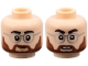 Part No: 3626pb3876  Name: Minifigure, Head Dual Sided Black Eyebrows, Silver Glasses, Reddish Brown Moustache and Full Beard, Dimples, Slight Lopsided Grin / Open Mouth Scowl with Teeth Pattern