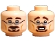 Part No: 3626pb3911  Name: Minifigure, Head Dual Sided Silver Glasses, Dark Brown Eyebrows, Moustache, Goatee, Grin / Scared Open Mouth with Teeth Pattern
