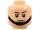Part No: 3626pb3920  Name: Minifigure, Head Reddish Brown Eyebrows, Black Chin Strap, Medium Nougat Cheek Line, Neutral Pattern