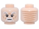 Part No: 3626pb3924  Name: Minifigure, Head White and Light Bluish Gray Bushy Eyebrows and Moustache, White Beard, Medium Nougat Wrinkles and Lines on Back Pattern