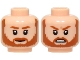 Part No: 3626pb3940  Name: Minifigure, Head Dual Sided Dark Orange Eyebrows, Moustache, Beard and Sideburns, Grin / Angry Open Mouth with Teeth Pattern