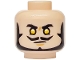 Part No: 3626pb3964  Name: Minifigure, Head Black Eyebrows, Beard and Moustache, Bright Light Orange Eyes, Medium Nougat Chin Dimple, Neutral Pattern