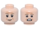 Part No: 3626pb3993  Name: Minifigure, Head Dual Sided Dark Tan Eyebrows, Dark Orange Wrinkles, Slight Smile / Open Mouth Scowl Pattern (Admiral Motti)