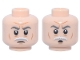Part No: 3626pb3995  Name: Minifigure, Head Dual Sided Dark Bluish Gray Eyebrows, White Bushy Moustache, Dark Orange Wrinkles, Frown / Pursed Mouth? Pattern (Colonel Wullf Yularen)