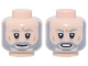 Part No: 3626pb3996  Name: Minifigure, Head Dual Sided Light Bluish Gray and White Full Beard and Eyebrows, Dark Orange Wrinkles, Slight Smile / Open Mouth Scowl Pattern (Obi-Wan Kenobi)