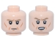 Part No: 3626pb3997  Name: Minifigure, Head Dual Sided Dark Tan Eyebrows, White Pupils, Dark Orange Cheek Lines and Creases, Frown / Open Mouth Scowl Pattern (Director Krennic)