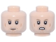 Part No: 3626pb3998  Name: Minifigure, Head Dual Sided Dark Tan Eyebrows, Light Bluish Gray Beard Stubble, Dark Orange Cheek Lines and Chin Dimple, Neutral / Open Mouth Scowl Pattern (Galen Erso)