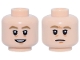 Part No: 3626pb4070  Name: Minifigure, Head Dual Sided Dark Tan Eyebrows, Dark Orange Chin Dimple and Wrinkles, Open Mouth Smile / Closed Mouth Frown Pattern