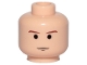 Part No: 3626ps2  Name: Minifigure, Head Brown Thin Eyebrows, Black Chin Dimple, Neutral Pattern