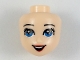 Part No: 36307  Name: Mini Doll, Head Friends with Black Eyebrows, Eyelashes, Medium Blue Eyes, Red Lips, and Open Mouth Smile with Top Teeth Pattern