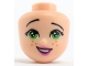 Part No: 38598  Name: Mini Doll, Head Friends with Green Eyes, Freckles, Dark Pink Lips and Open Mouth Pattern